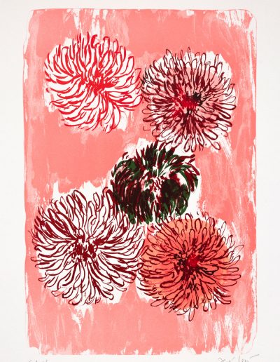 Dahlias, lithographie sur papier, 2026