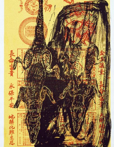 Crocodiles, lithographie, 2003